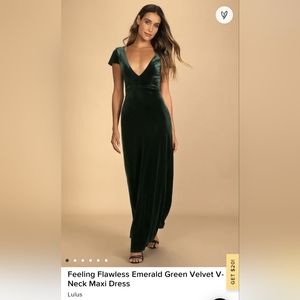 Green Velvet Evening Gown